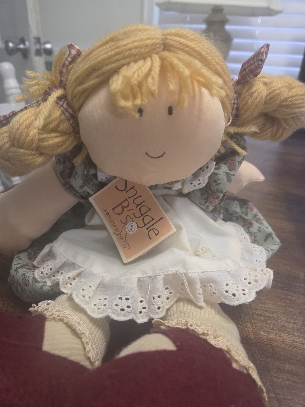 Snuggle B's Plush Rag Doll - Yellow Hair, Green Dress